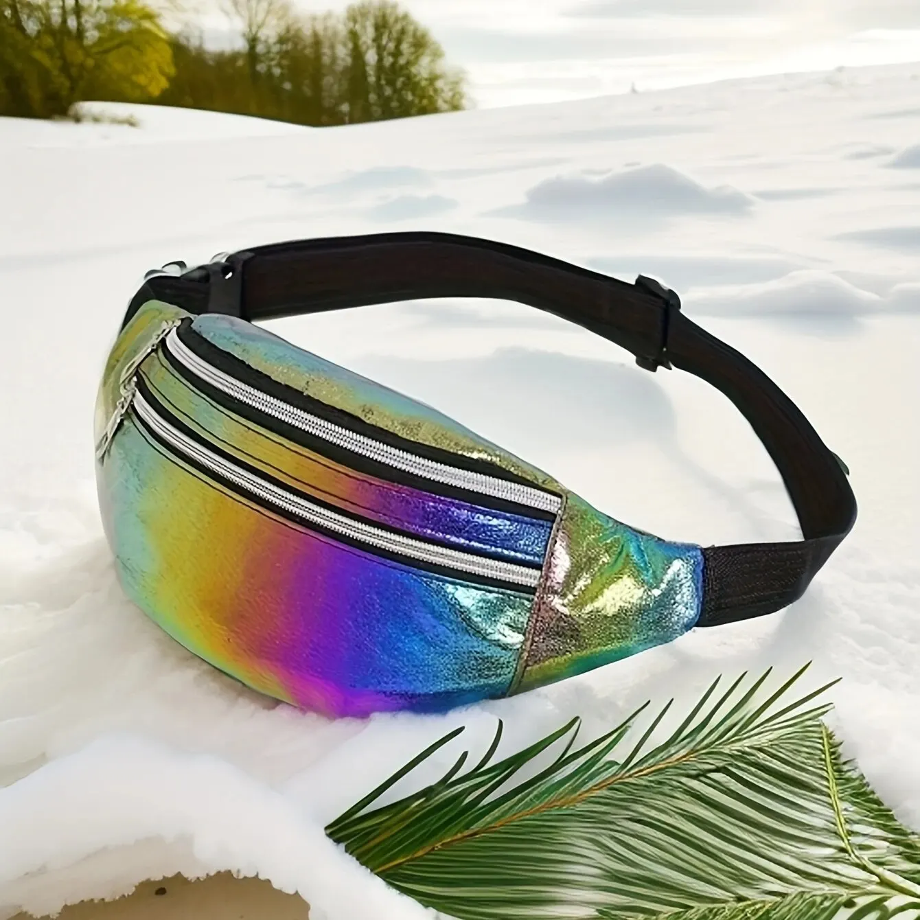 Holographic Fanny Pack Hologram Waist Bag Laser Beach Travel Banana Hip Bum Zip Waist Bags Women Belt Bag For Girls - Image 4