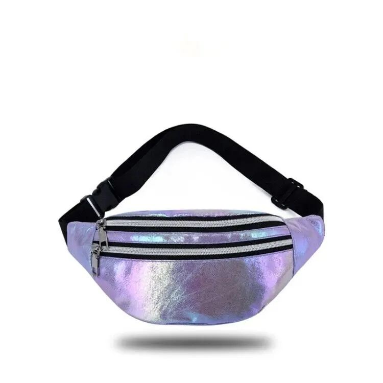 Holographic Fanny Pack Hologram Waist Bag Laser Beach Travel Banana Hip Bum Zip Waist Bags Women Belt Bag For Girls - Image 9