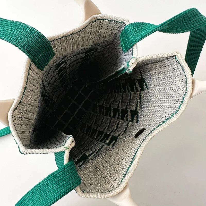 New fashion shoulder bag mini knitted mobile phone bag Korean version versatile small portable change bag messenger bag - Image 3