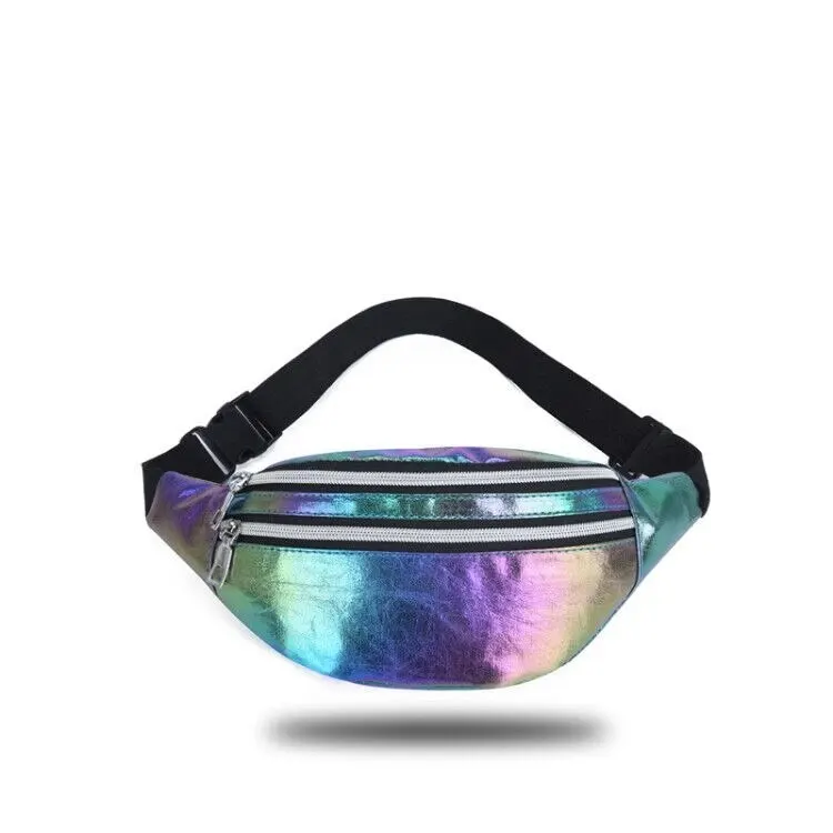 Holographic Fanny Pack Hologram Waist Bag Laser Beach Travel Banana Hip Bum Zip Waist Bags Women Belt Bag For Girls - Image 8